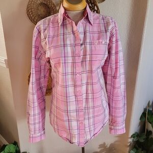 Wrangler 20X LS Striped Button Up Shirt M
